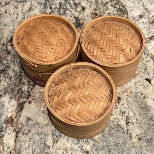 Set of Three Bamboo Baskets